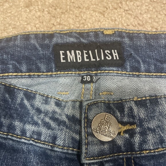 Embellish NYC Distressed Multi Fade Blue Denim Jeans Mens Size 36 - Picture 2 of 7